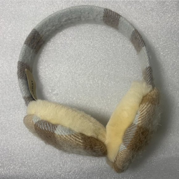 Burberry Earmuffs - Cashmere Baby Blue/Tan Classic Check